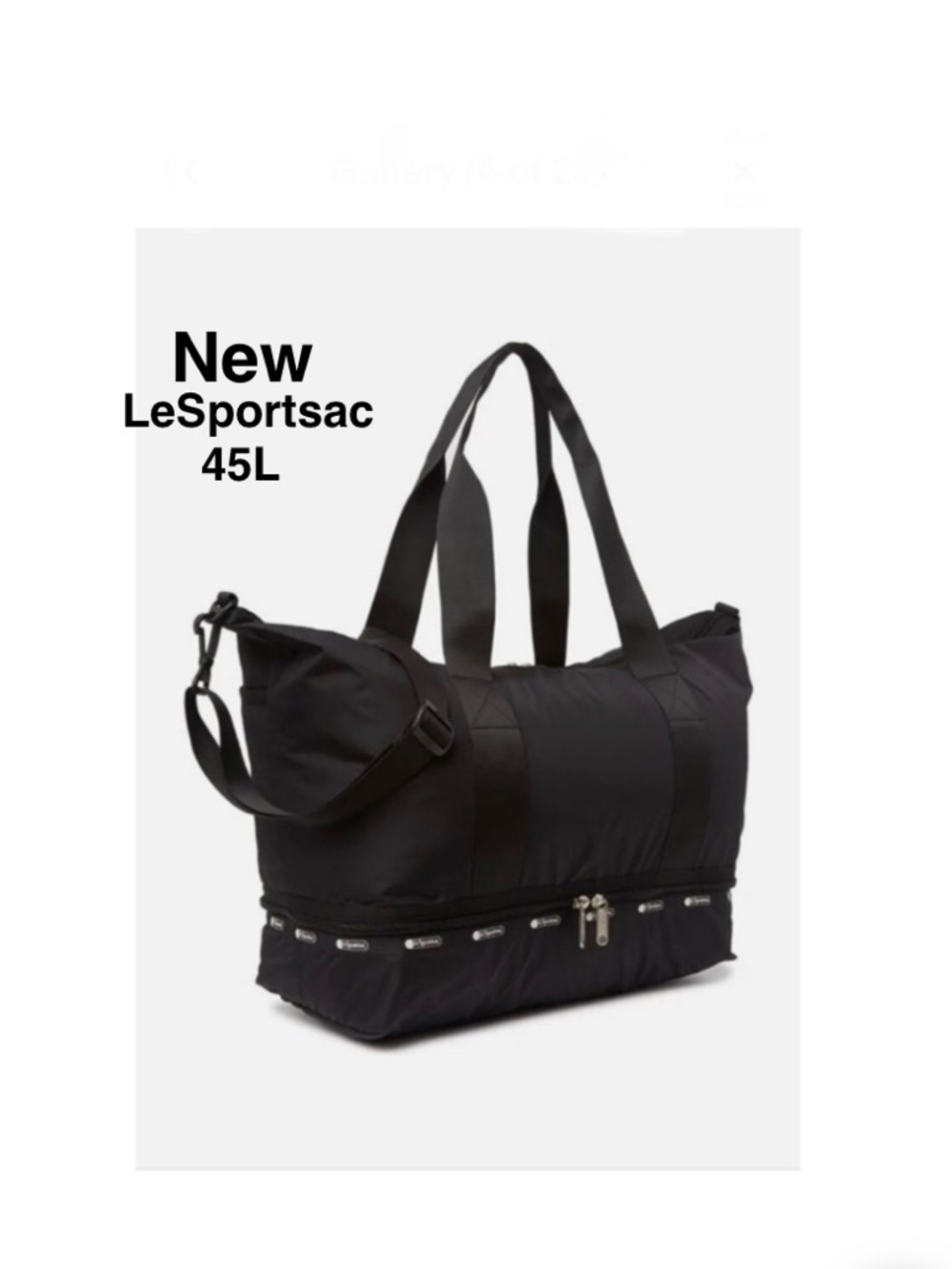New LeSportsac Dakota Medium Deluxe Overnight Bag Nylon Crossbody black & tags⭐️